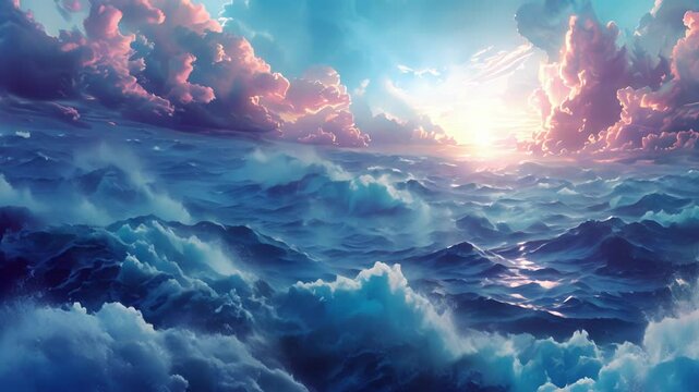 The hypnotic ocean stretches out endlessly its vastness both daunting and captivating at the same time a constant reminder of the power of nature.