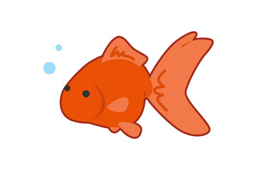 金魚・琉金のアイコンイラスト