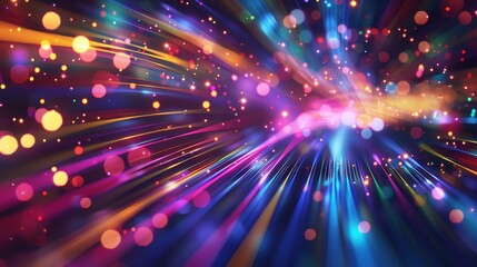 ibrant abstract background with colorful light trails