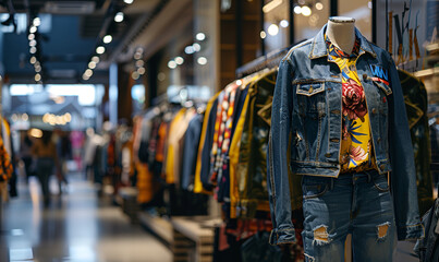 Female Clothing store retail display in shopping mal