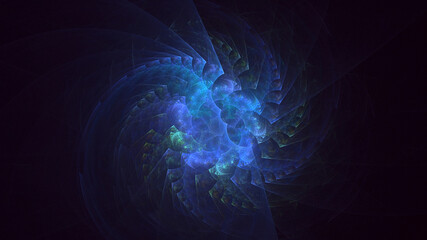 3D manual rendering abstract fractal light background. Its not AI Generatd illustration.
