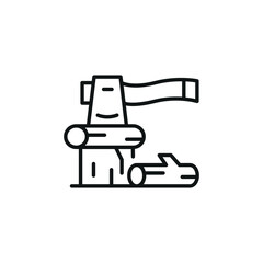 Axe icon. Simple hatchet tool icon for outdoor, camping, and forestry themes in social media, app, and web design. Vector illustration.