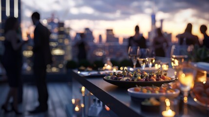 Cityscape Soiree Rooftop Revelry with a View