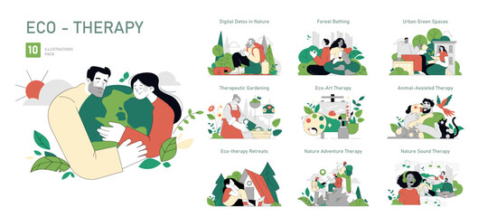 Eco Therapy. Flat Vector Illustration