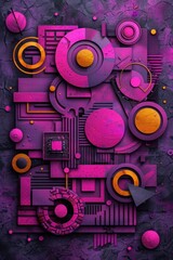 Fototapeta premium Abstract Geometric Design in Purple and Orange