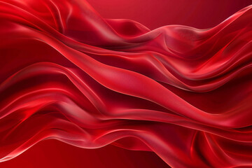 Obraz premium Red abstract background with smooth waves and soft lines.