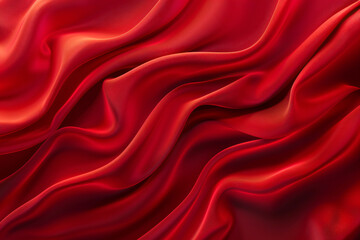 Obraz premium Red abstract background with smooth waves and soft lines.