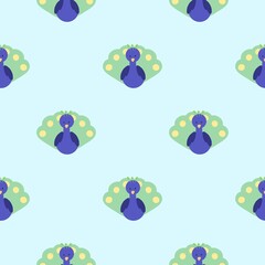 a blue and green pattern with a peacock on it