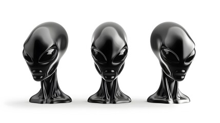 Futuristic Alien Head Icon on White Background for Cutting Edge Branding and Digital Applications
