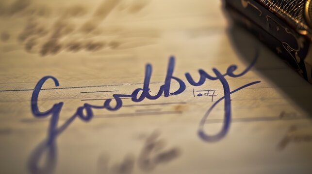 Handwritten Farewell Note on Paper with Minimal Styling