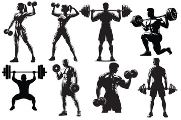 GYM silhouette vector illustration.