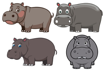Hippopotamus silhouette vector illustration