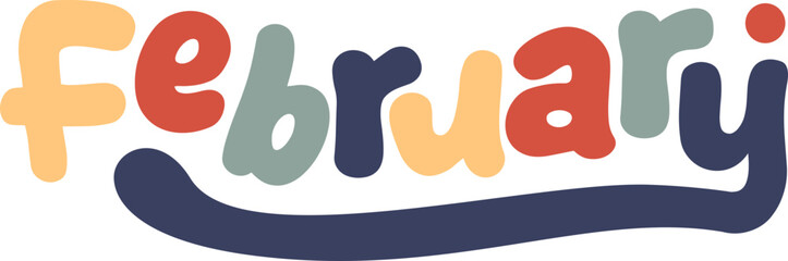 Groovy February Month Element