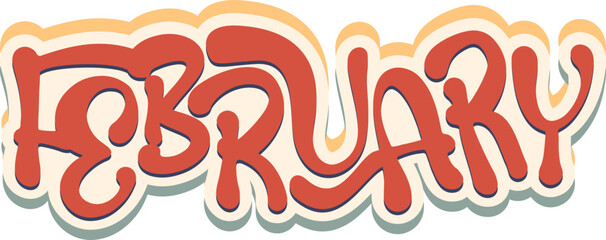 Groovy February Month Element