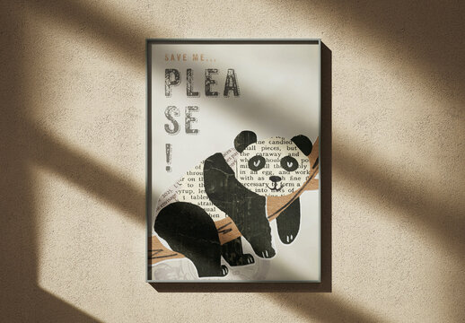 Silver And Tan Panda Campaign Poster