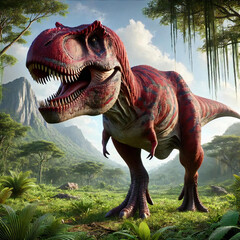 赤いティラノサウルス[GenerativeAI]