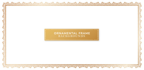 Luxury golden border frame with vintage ornament isolated white backgrounds for certificate of completion template, wedding invitations, greeting card, stationery design material paper, antique frames