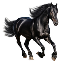 PNG Galloping black horse stallion mammal animal.