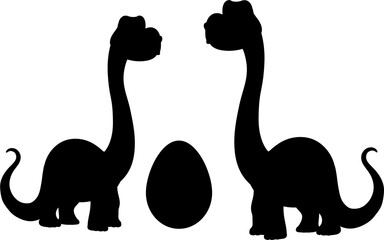 Brachiosaurus Dinosaur Vector Illustration Silhouette