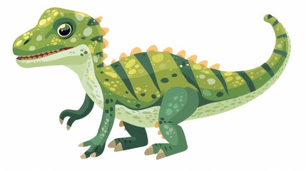 Fototapeta premium Colorful cartoon dinosaur stickers