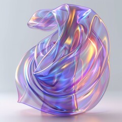 3D Printed Art, Purple, Gold, and Blue Glass, Sculpture