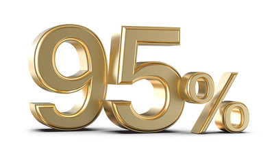 95 Percent Off Sale Gold Number 3D Render