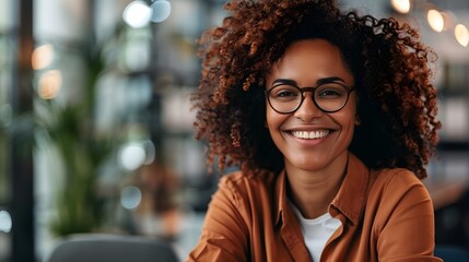 Fototapeta premium Expect to receive a smile from her in the office