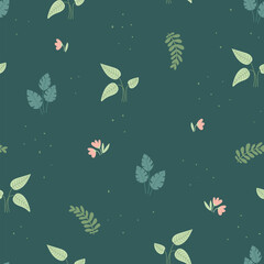 Vector seamless floral tropical pattern
