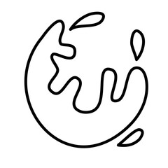 Splash Liquid Hand drawn vector illustration outline style