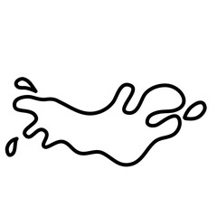 Splash Liquid Hand drawn vector illustration outline style