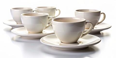Fototapeta premium Set of white coffee cup