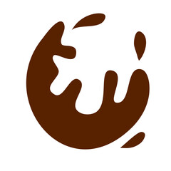 Chocolate Splash Liquid Hand drawn vector illustration 