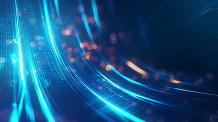 abstract digital background for wallpaper. blue light lines. futuristic and technological background.