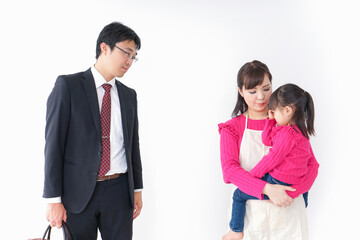 パパを見送る子ども・別れ