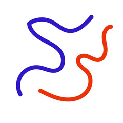 Blue red squiggly vectors 