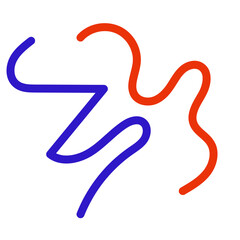 Blue red squiggly vectors 