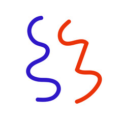 Blue red squiggly vectors 