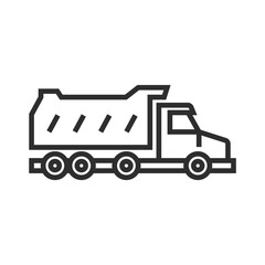 Mine truck outline icon, editable vector illustration and transparent graphic element. Isolated on white background