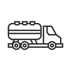 Oil truck outline icon, editable vector illustration and transparent graphic element. Isolated on white background