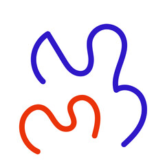 Blue red squiggly vectors 