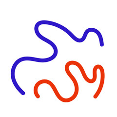 Blue red squiggly vectors 