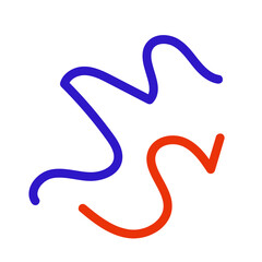 Blue red squiggly vectors 