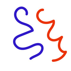 Blue red squiggly vectors 