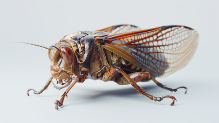 Fototapeta premium The cicadas on a clean white studio background, Ai Generated Images
