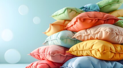 Stacked Colorful Pillows Resembling Frozen Dessert