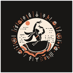 Traditional Dance Minimal Illustration Vector Silhouette