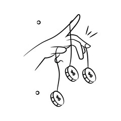 Take a look at this creative icon of cash handling in doodle style