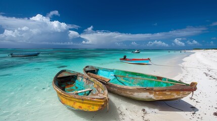 Beach with Fishing Boats