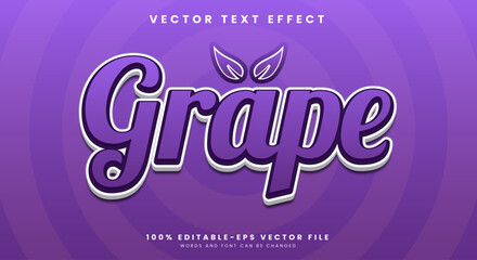 Grape 3d editable text effect Template suitable for nature theme