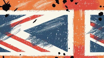 Obraz premium national flag and symbol of the United Kingdom seamless pattern
